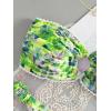 imageSHENHE Womens 2 Piece Bikini Set Summer Solid Ring Strapless Textured BathingsuitGreen