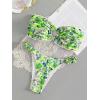imageSHENHE Womens 2 Piece Bikini Set Summer Solid Ring Strapless Textured BathingsuitGreen