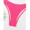 imageSHENHE Womens 2 Piece Bikini Set Summer Solid Ring Strapless Textured BathingsuitHot Pink