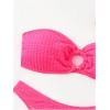 imageSHENHE Womens 2 Piece Bikini Set Summer Solid Ring Strapless Textured BathingsuitHot Pink
