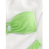 imageSHENHE Womens 2 Piece Bikini Set Summer Solid Ring Strapless Textured BathingsuitLime Green