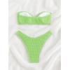 imageSHENHE Womens 2 Piece Bikini Set Summer Solid Ring Strapless Textured BathingsuitLime Green
