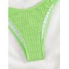 imageSHENHE Womens 2 Piece Bikini Set Summer Solid Ring Strapless Textured BathingsuitLime Green