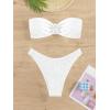 imageSHENHE Womens 2 Piece Bikini Set Summer Solid Ring Strapless Textured BathingsuitO Ring White