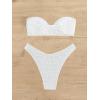 imageSHENHE Womens 2 Piece Bikini Set Summer Solid Ring Strapless Textured BathingsuitO Ring White