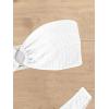imageSHENHE Womens 2 Piece Bikini Set Summer Solid Ring Strapless Textured BathingsuitO Ring White