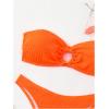 imageSHENHE Womens 2 Piece Bikini Set Summer Solid Ring Strapless Textured BathingsuitOrange