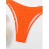 imageSHENHE Womens 2 Piece Bikini Set Summer Solid Ring Strapless Textured BathingsuitOrange