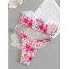 imageSHENHE Womens 2 Piece Bikini Set Summer Solid Ring Strapless Textured BathingsuitPink