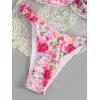 imageSHENHE Womens 2 Piece Bikini Set Summer Solid Ring Strapless Textured BathingsuitPink