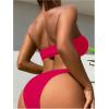 imageSHENHE Womens 2 Piece Bikini Set Summer Solid Ring Strapless Textured BathingsuitRed