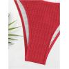 imageSHENHE Womens 2 Piece Bikini Set Summer Solid Ring Strapless Textured BathingsuitRed