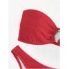 imageSHENHE Womens 2 Piece Bikini Set Summer Solid Ring Strapless Textured BathingsuitRed