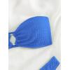 imageSHENHE Womens 2 Piece Bikini Set Summer Solid Ring Strapless Textured BathingsuitRing Blue