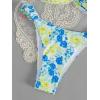 imageSHENHE Womens 2 Piece Bikini Set Summer Solid Ring Strapless Textured BathingsuitYellow