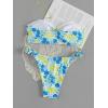 imageSHENHE Womens 2 Piece Bikini Set Summer Solid Ring Strapless Textured BathingsuitYellow