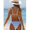 imageSHENHE Womens 2 Piece Floral High Cut Ring Linked Triangle Bikini Swimsuit Bathing SuitWhite