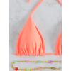 imageSHENHE Womens 2 Piece Sexy Bikini Sets Halter Tie Side Triangle SwimsuitsBeaded Coral Pink