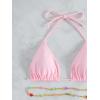 imageSHENHE Womens 2 Piece Sexy Bikini Sets Halter Tie Side Triangle SwimsuitsBeaded Light Pink