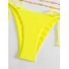 imageSHENHE Womens 2 Piece Sexy Bikini Sets Halter Tie Side Triangle SwimsuitsBeaded Yellow