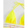 imageSHENHE Womens 2 Piece Sexy Bikini Sets Halter Tie Side Triangle SwimsuitsBeaded Yellow