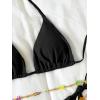 imageSHENHE Womens 2 Piece Sexy Bikini Sets Halter Tie Side Triangle SwimsuitsBlack Solid