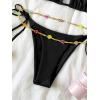 imageSHENHE Womens 2 Piece Sexy Bikini Sets Halter Tie Side Triangle SwimsuitsBlack Solid
