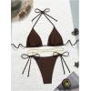 imageSHENHE Womens 2 Piece Sexy Bikini Sets Halter Tie Side Triangle SwimsuitsCoffee Brown