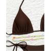 imageSHENHE Womens 2 Piece Sexy Bikini Sets Halter Tie Side Triangle SwimsuitsCoffee Brown