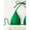 imageSHENHE Womens 2 Piece Sexy Bikini Sets Halter Tie Side Triangle SwimsuitsGreen