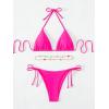 imageSHENHE Womens 2 Piece Sexy Bikini Sets Halter Tie Side Triangle SwimsuitsHot Pink