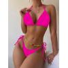 imageSHENHE Womens 2 Piece Sexy Bikini Sets Halter Tie Side Triangle SwimsuitsHot Pink