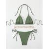 imageSHENHE Womens 2 Piece Sexy Bikini Sets Halter Tie Side Triangle SwimsuitsMatcha Green