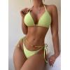 imageSHENHE Womens 2 Piece Sexy Bikini Sets Halter Tie Side Triangle SwimsuitsMint Green
