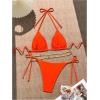 imageSHENHE Womens 2 Piece Sexy Bikini Sets Halter Tie Side Triangle SwimsuitsOrange