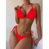 imageSHENHE Womens 2 Piece Sexy Bikini Sets Halter Tie Side Triangle SwimsuitsRed Solid