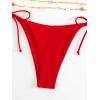 imageSHENHE Womens 2 Piece Sexy Bikini Sets Halter Tie Side Triangle SwimsuitsRed Solid