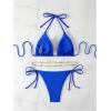 imageSHENHE Womens 2 Piece Sexy Bikini Sets Halter Tie Side Triangle SwimsuitsRoyal Blue