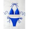 imageSHENHE Womens 2 Piece Sexy Bikini Sets Halter Tie Side Triangle SwimsuitsRoyal Blue