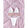 imageSHENHE Womens 2 Piece Sexy Bikini Sets Halter Tie Side Triangle SwimsuitsWhite