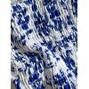 imageSHENHE Womens 2 Piece Smocked Triangle Bikini Sets Halter Drawstring Side Cute SwimsuitsFloral Blue White