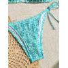 imageSHENHE Womens 2 Piece Smocked Triangle Bikini Sets Halter Drawstring Side Cute SwimsuitsFloral Mint Blue