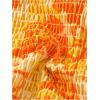imageSHENHE Womens 2 Piece Smocked Triangle Bikini Sets Halter Drawstring Side Cute SwimsuitsFloral Orange
