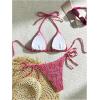 imageSHENHE Womens 2 Piece Smocked Triangle Bikini Sets Halter Drawstring Side Cute SwimsuitsFloral Pink