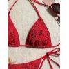 imageSHENHE Womens 2 Piece Smocked Triangle Bikini Sets Halter Drawstring Side Cute SwimsuitsFloral Red