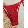 imageSHENHE Womens 2 Piece Smocked Triangle Bikini Sets Halter Drawstring Side Cute SwimsuitsFloral Red