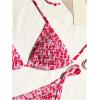 imageSHENHE Womens 2 Piece Smocked Triangle Bikini Sets Halter Drawstring Side Cute SwimsuitsMulticolor Pink