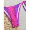 imageSHENHE Womens 2 Piece Smocked Triangle Bikini Sets Halter Drawstring Side Cute SwimsuitsOmbre Purple Pink