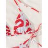 imageSHENHE Womens 2 Piece Smocked Triangle Bikini Sets Halter Drawstring Side Cute SwimsuitsRed and White