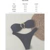 imageSHENHE Womens 2 Piece Strapless Swimsuits High Cut Metal Ring Tube Top Bandeau Bikini SetBrown